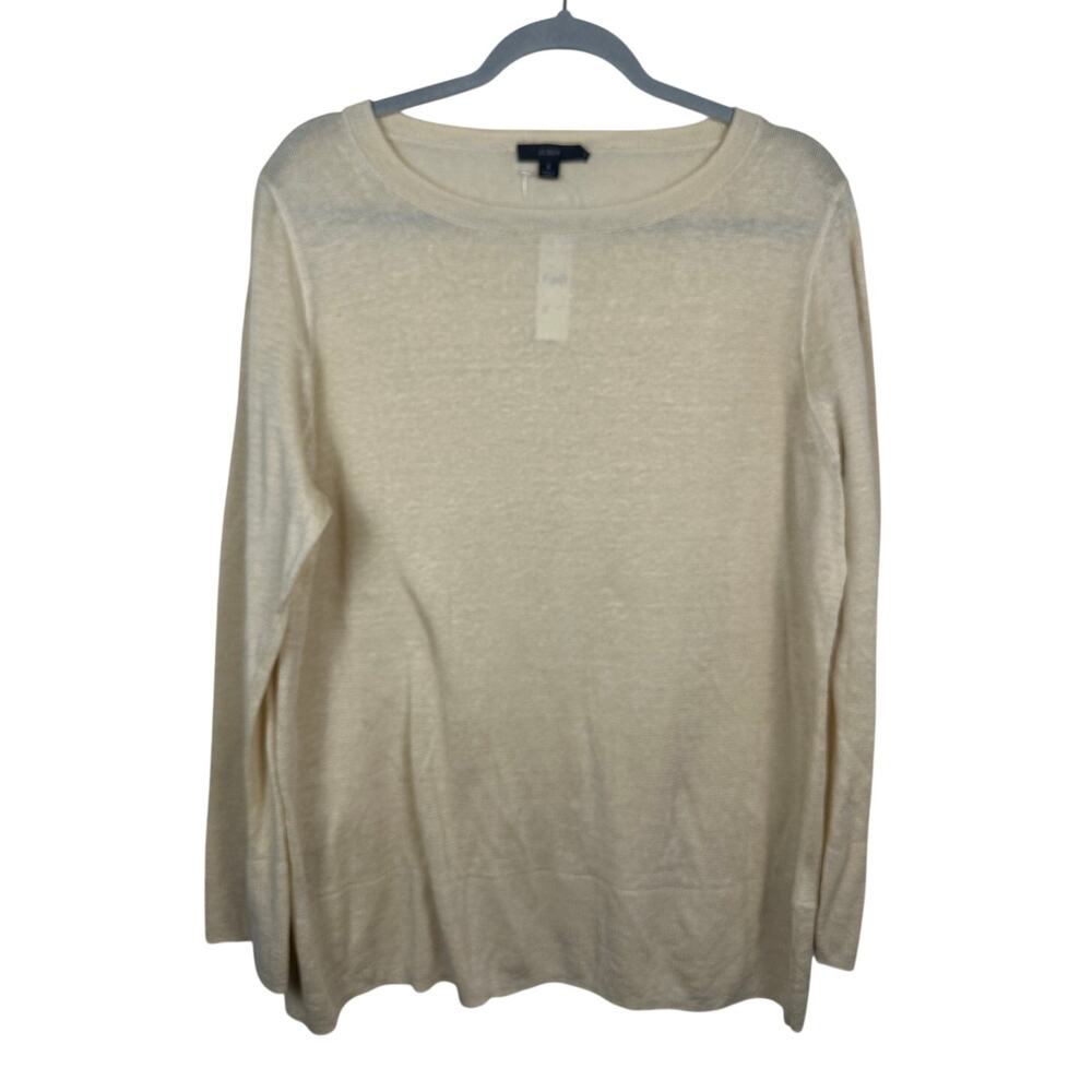 J. Crew Sweater Tunic Women S Yellow‎ NWT 100% Linen Sheer Lightweight AY827